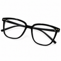 Classic black square eyeglasses on a clean white background