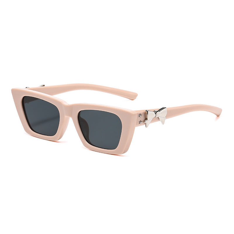 Nashi Pear WS951 Cat-Eye Sunglasses: Pink Frame / Gray Lenses