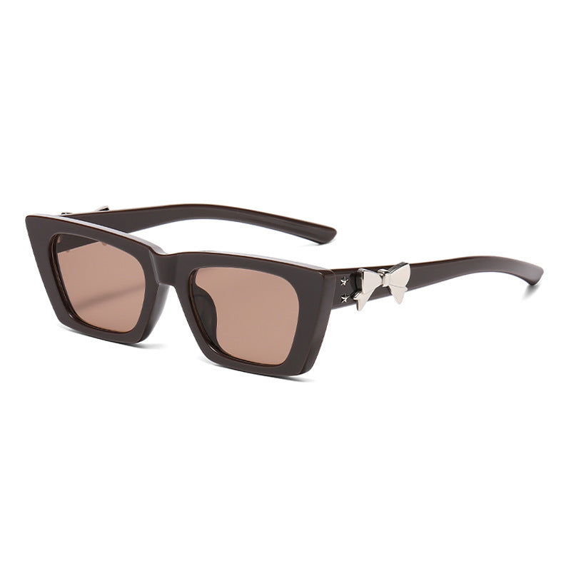 Nashi Pear WS951 Cat-Eye Sunglasses: Brown Frame / Brown Lenses