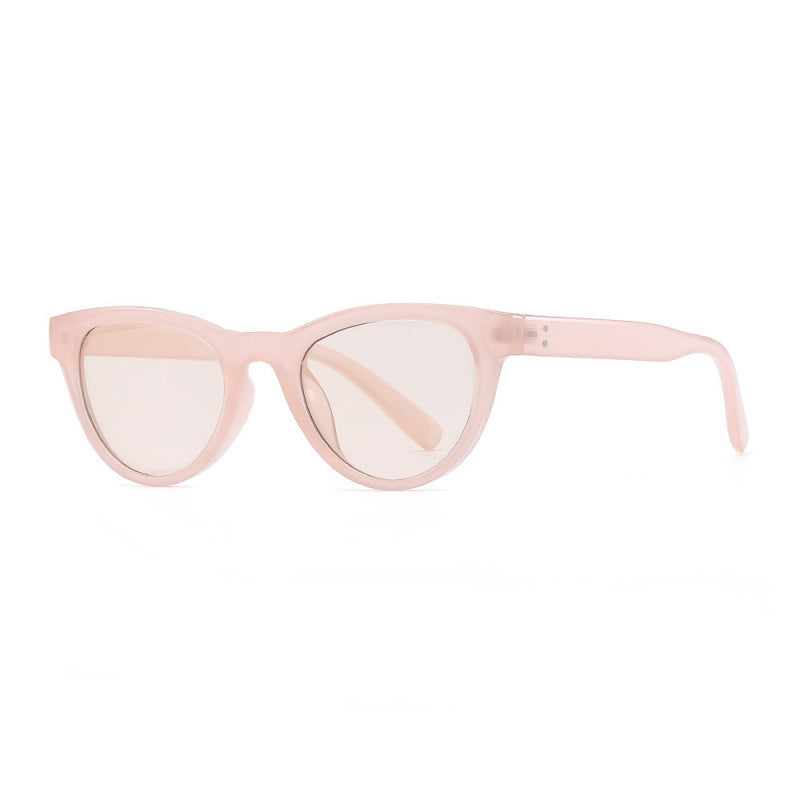 Nashi Pear 986 Oval Sunglasses: Latte Frame / Light Pink Lenses