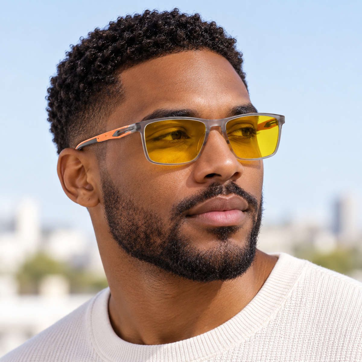 Adult model wearing Nashi Pear 6601 Square Sunglasses