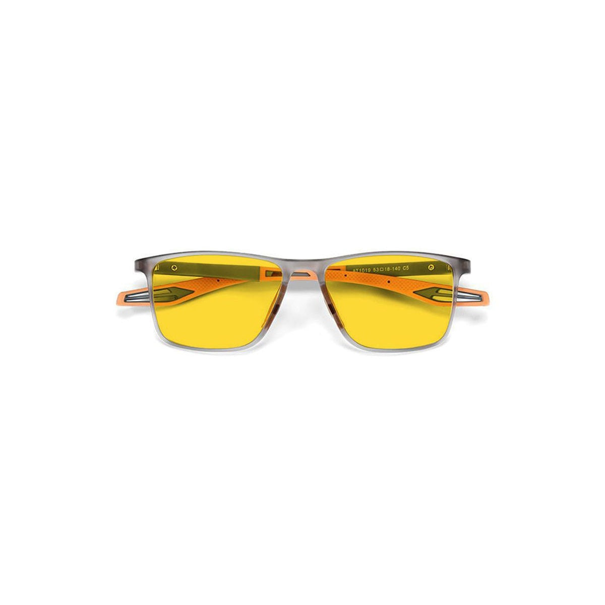 Nashi Pear 6601 square sunglasses, gray frame and yellow lenses