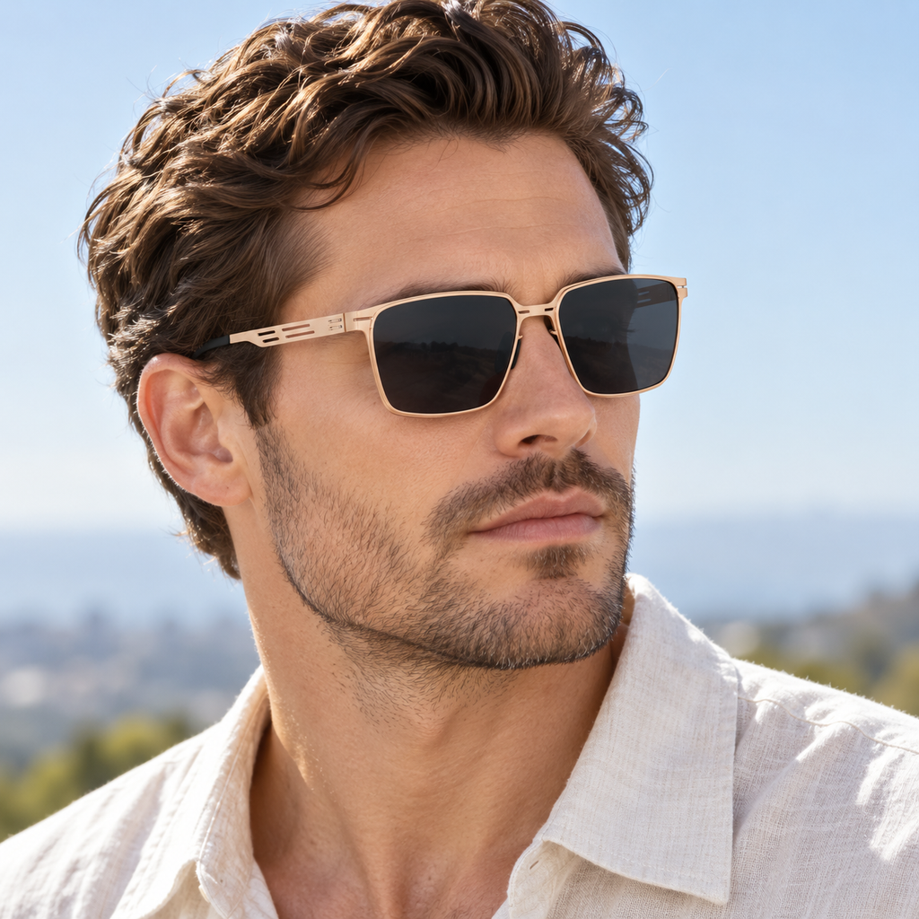 Adult model wearing Nashi Pear 9807 Square Sunglasses