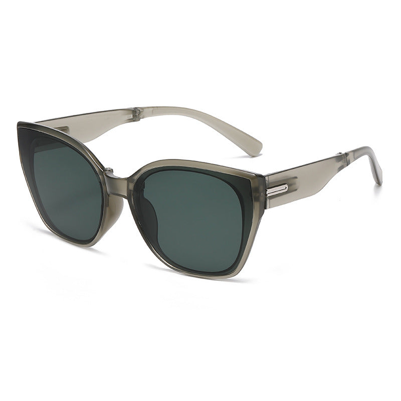 Nashi Pear 9679 Cat-Eye Sunglasses: Olive Green Frame