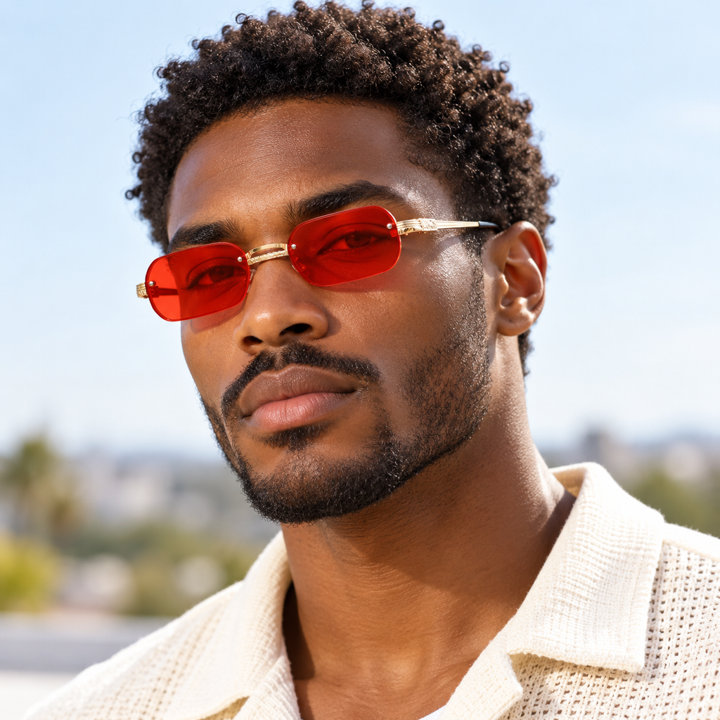 Adult model wearing Nashi Pear 9170 Square Sunglasses