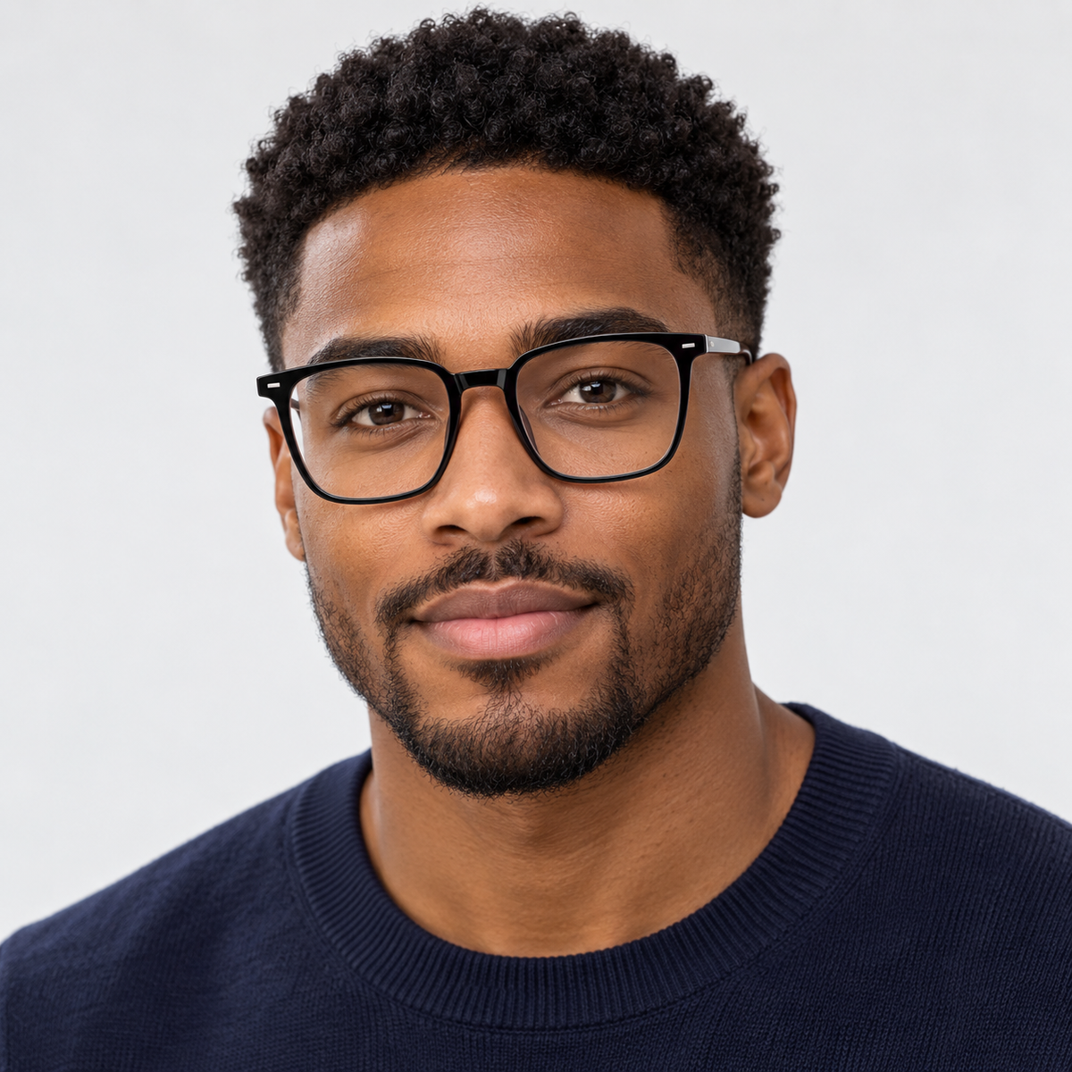 Adult model wearing Nashi Pear 23782 Black Square Glasses