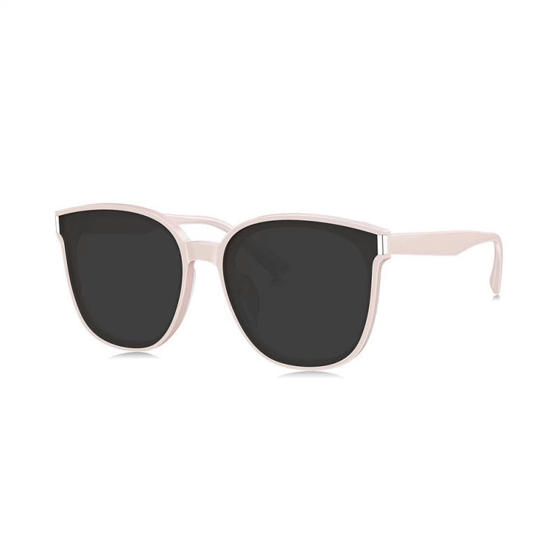 Nashi Pear 8370 Square Sunglasses: Pink Frame / Gray Lenses