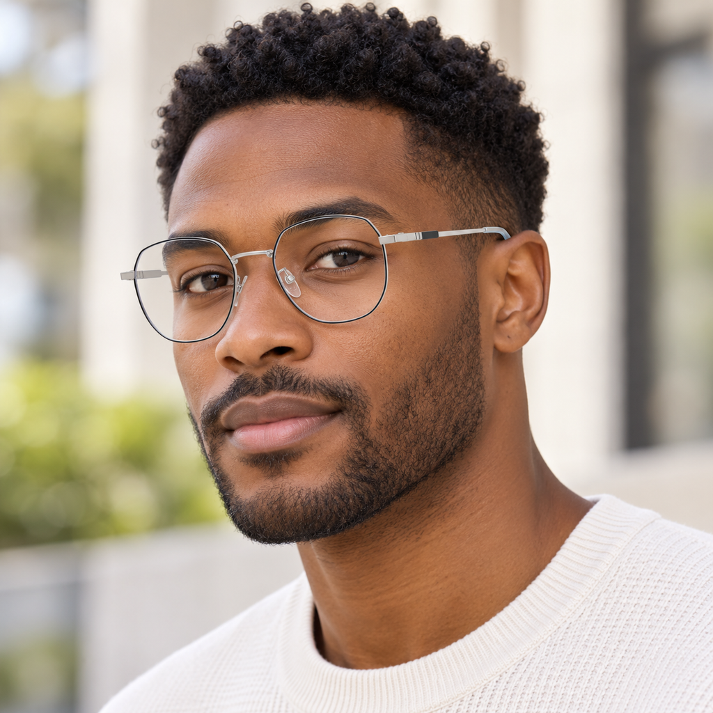Adult model wearing Nashi Pear 6839 Round Glasses