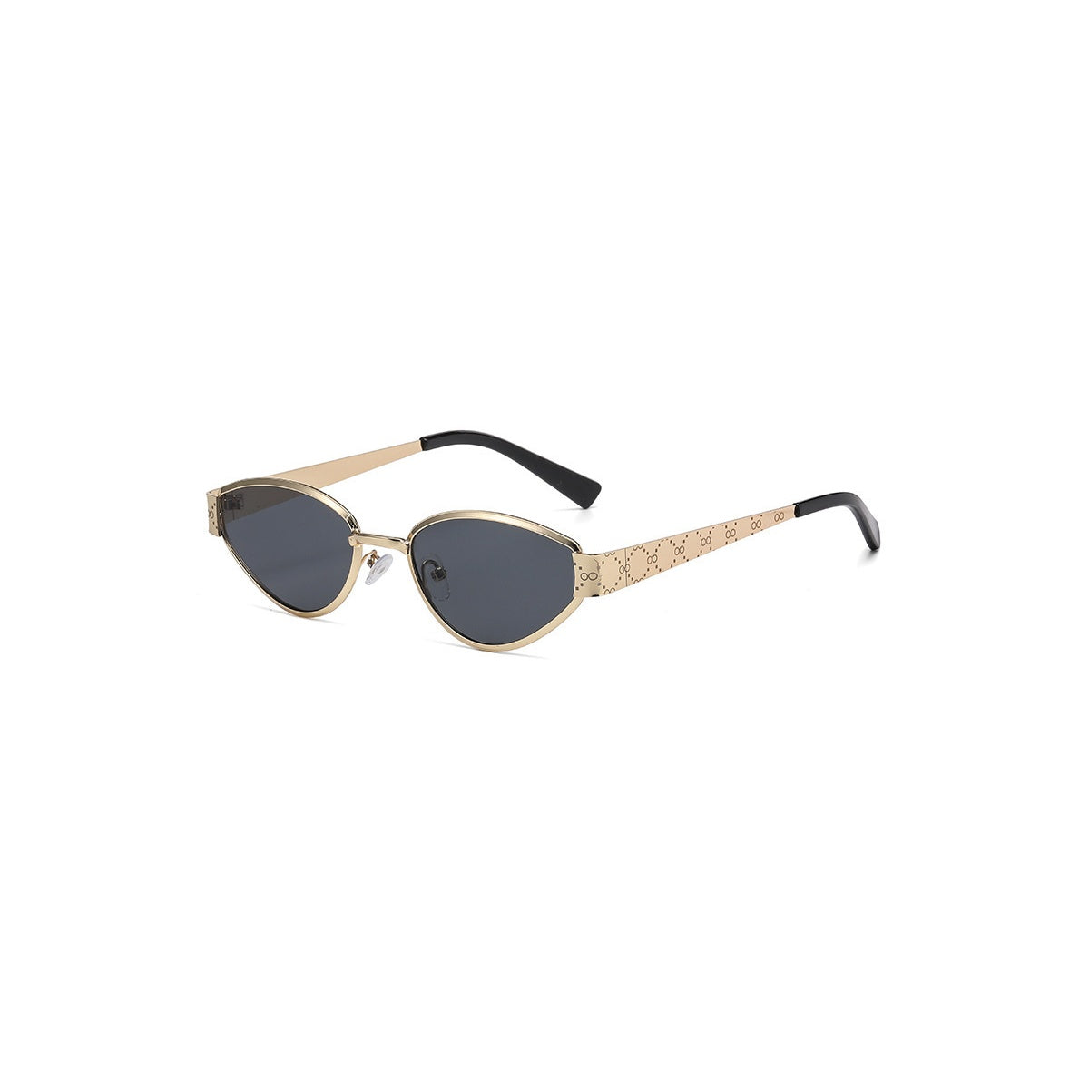 Nashi Pear 98163 cat-eye sunglasses, gold frame and solid gray lenses