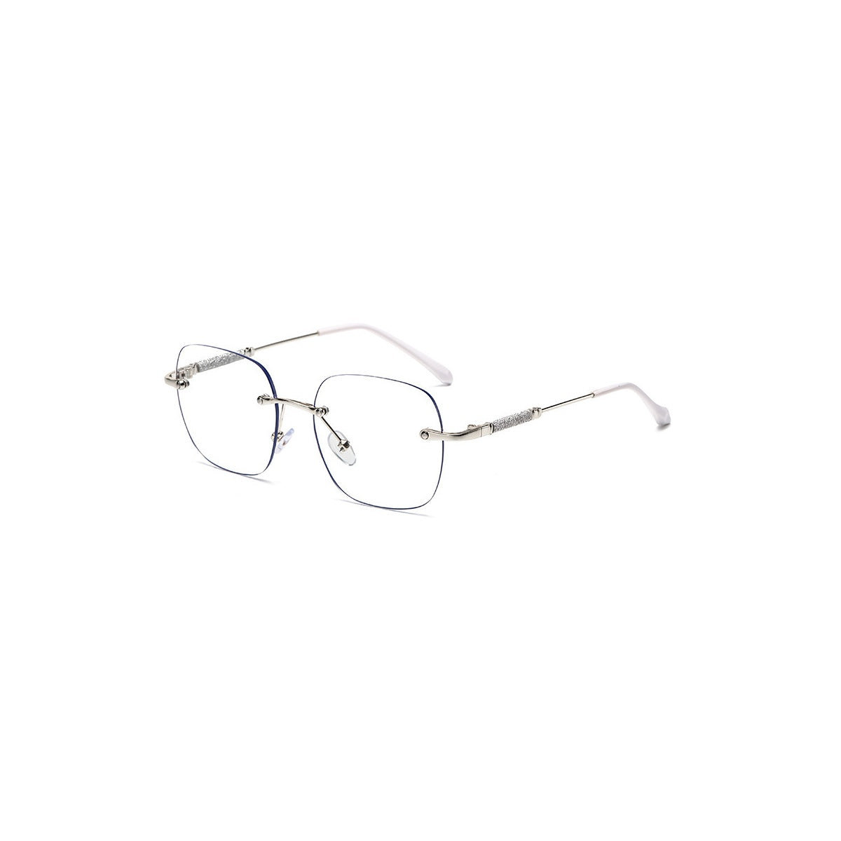 Nashi Pear 6005 Rimless Square Eyeglasses, single pair on a white background