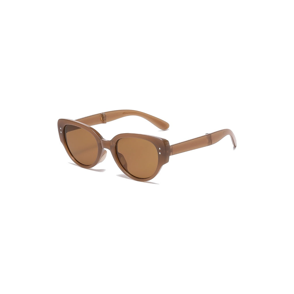 Nashi Pear 9674 Taupe Cat-Eye Sunglasses on a white background