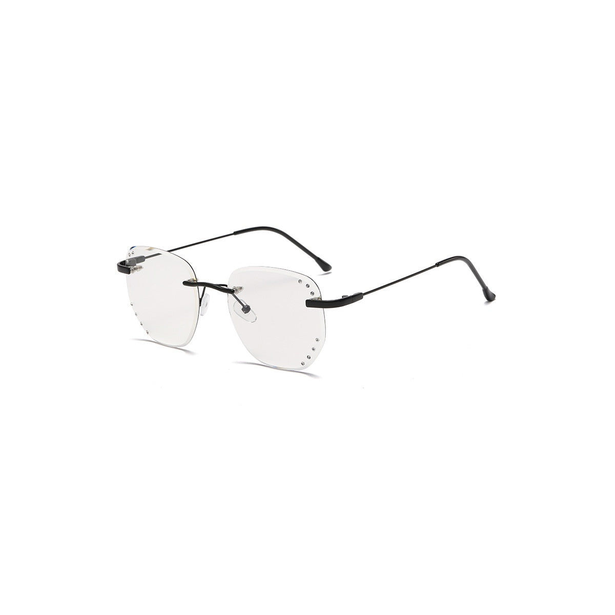 Nashi Pear 3316 Rimless Square Eyeglasses, single pair on a white background