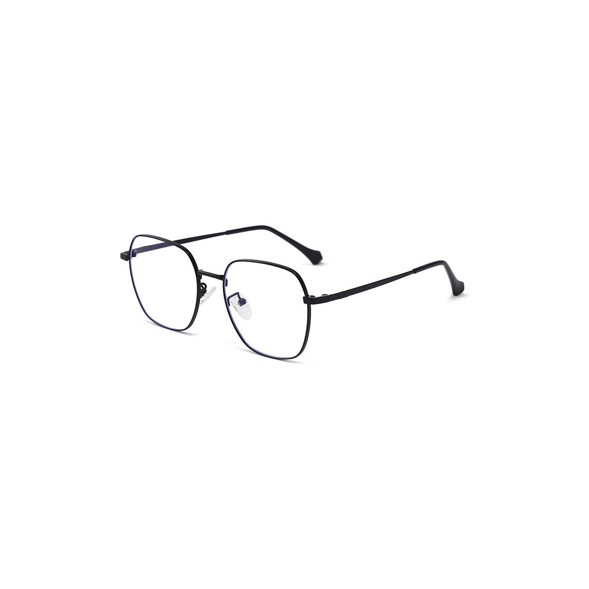 Nashi Pear 6821 black square glasses, single pair on white background