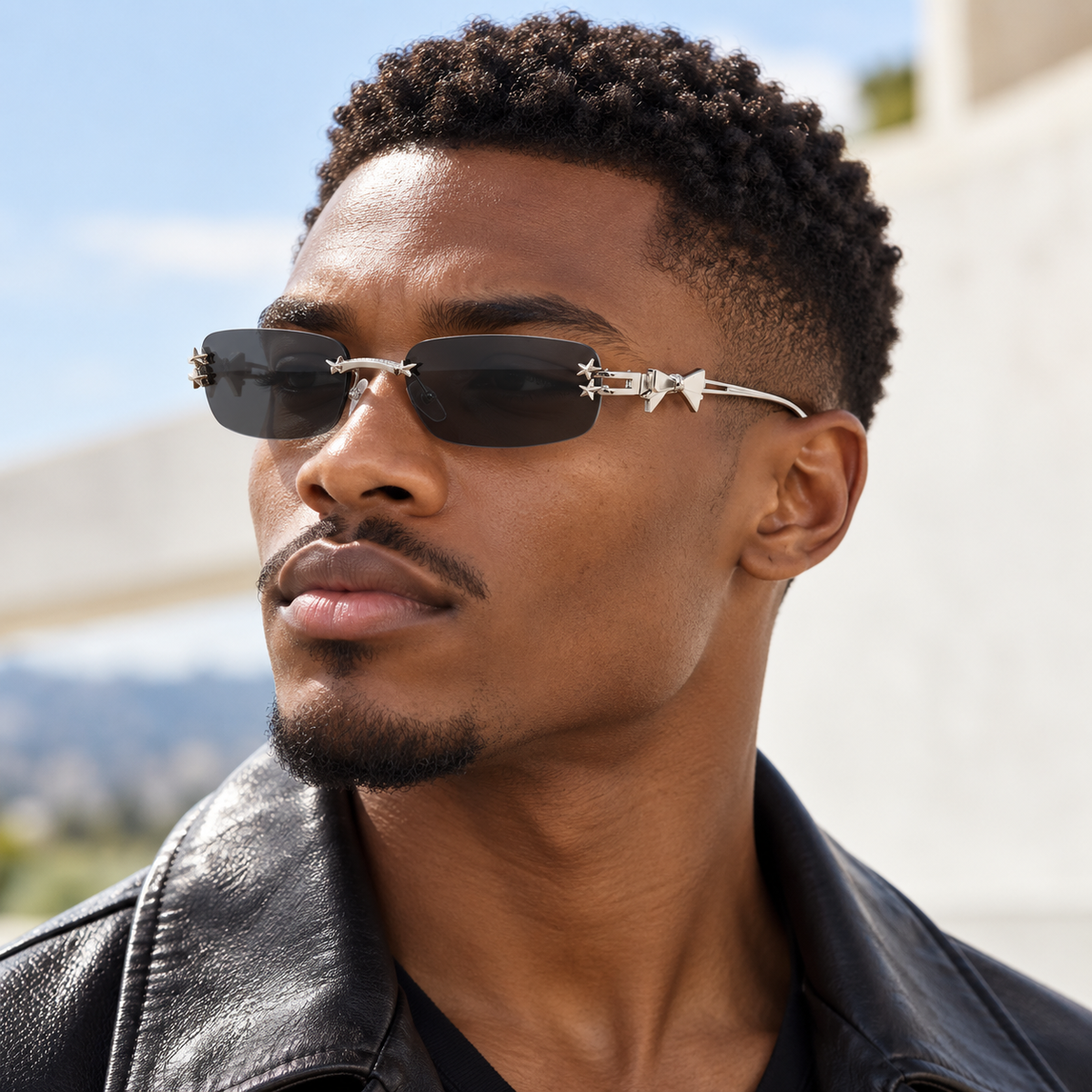Adult model wearing Nashi Pear 90325 Oval Sunglasses