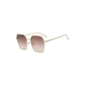 Nashi Pear 61536 geometric sunglasses, ivory frame and pink gradient lenses