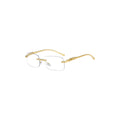 Nashi Pear 2336 Rimless Rectangular Eyeglasses, single pair on a white background