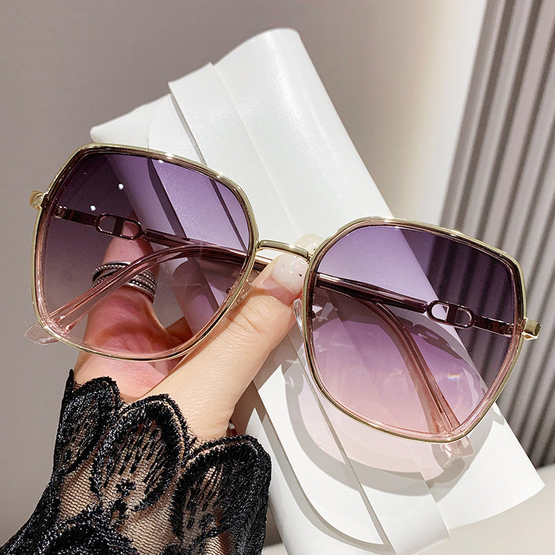 Nashi Pear 7758 rose gold pink square sunglasses