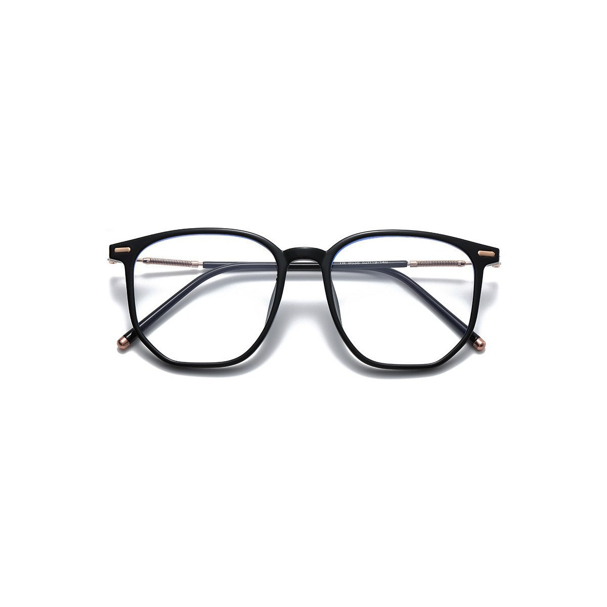 Nashi Pear 9611 Black Square Glasses on a white background