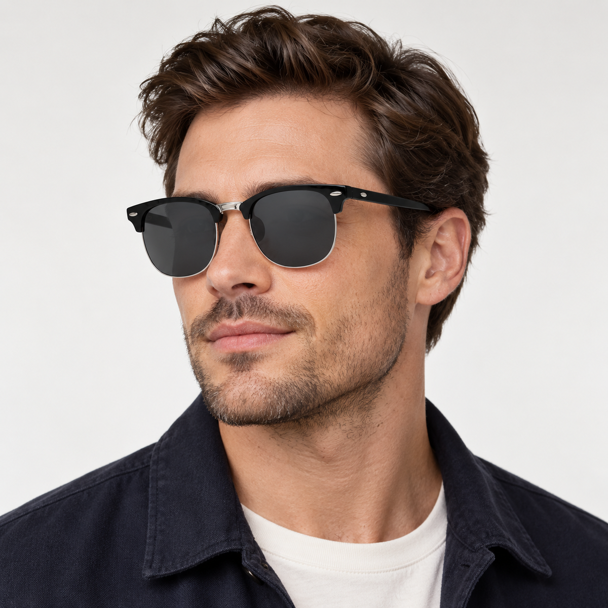 Adult model wearing Nashi Pear ZX3016 Browline Sunglasses