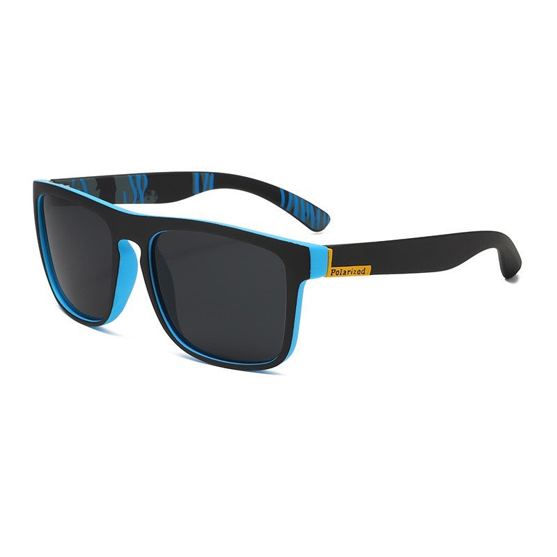 Nashi Pear LS731 Square Sunglasses: Black-Blue Frame / Gray Lenses