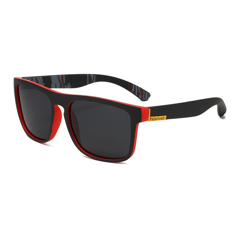 Nashi Pear LS731 Square Sunglasses: Black-Red Frame / Gray Lenses