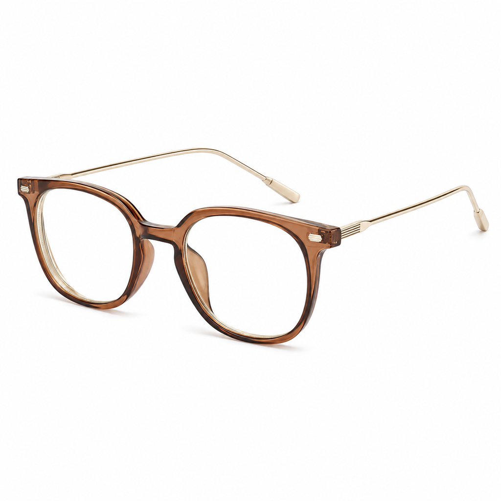 Nashi Pear 2972 Brown Round Glasses on a white background