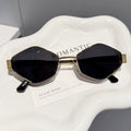 Nashi Pear 1788 geometric sunglasses, gold frame and gray lenses, single pair
