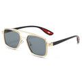 Nashi Pear 2505 square eyewear, Gold frame with gray sun lenses