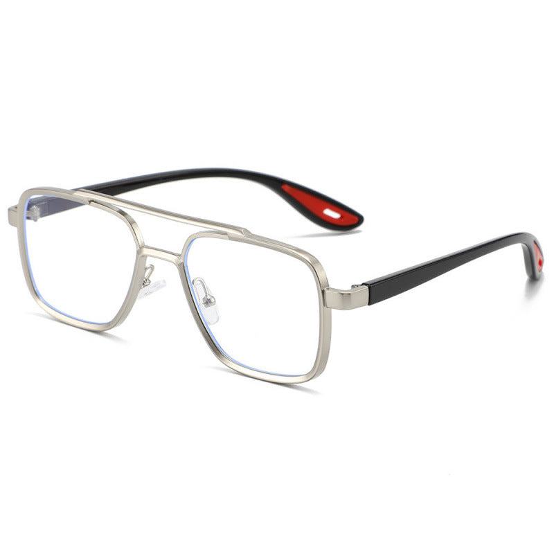 Nashi Pear 2505 square eyewear, Silver frame with clear lenses