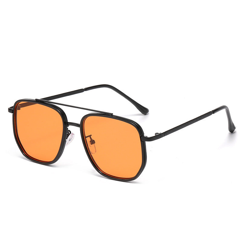 Nashi Pear 2549 square sunglasses, Black frame with orange lenses