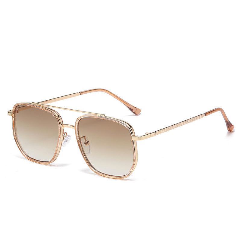 Nashi Pear 2549 square sunglasses, Clear brown frame with brown gradient lenses