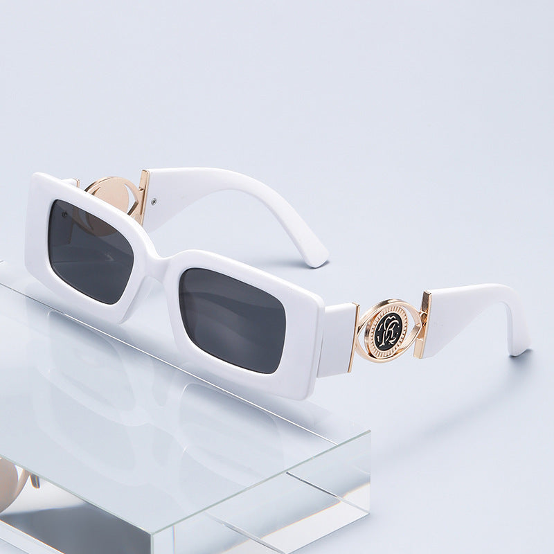 Nashi Pear 3033 square sunglasses, White frame with gray lenses