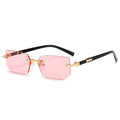 Nashi Pear 31252 rimless geometric sunglasses, Pink lenses