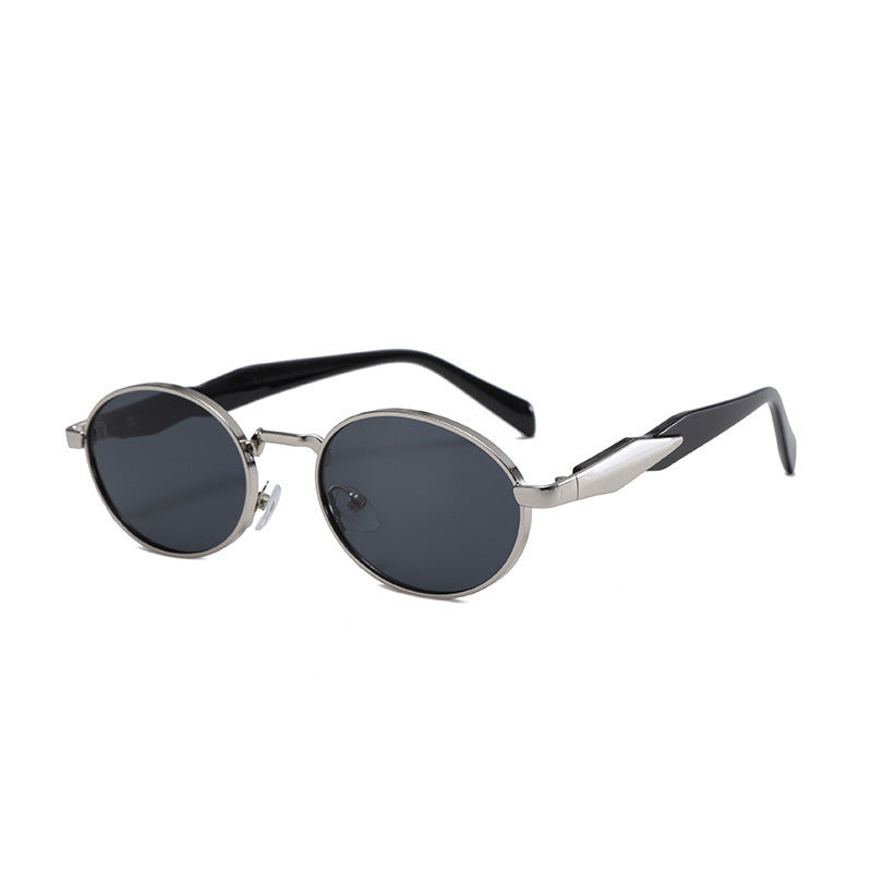 Nashi Pear 34102 round sunglasses, Silver frame with gray lenses