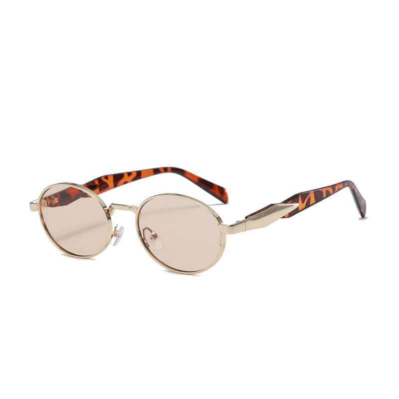 Nashi Pear 34102 round sunglasses, Gold frame with light brown lenses