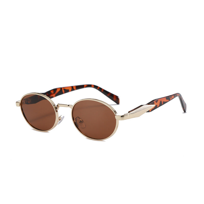 Nashi Pear 34102 round sunglasses, Gold frame with brown lenses