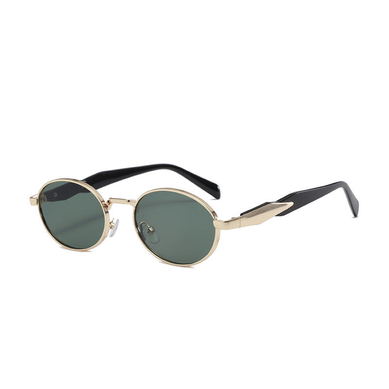 Nashi Pear 34102 round sunglasses, Gold frame with dark green lenses