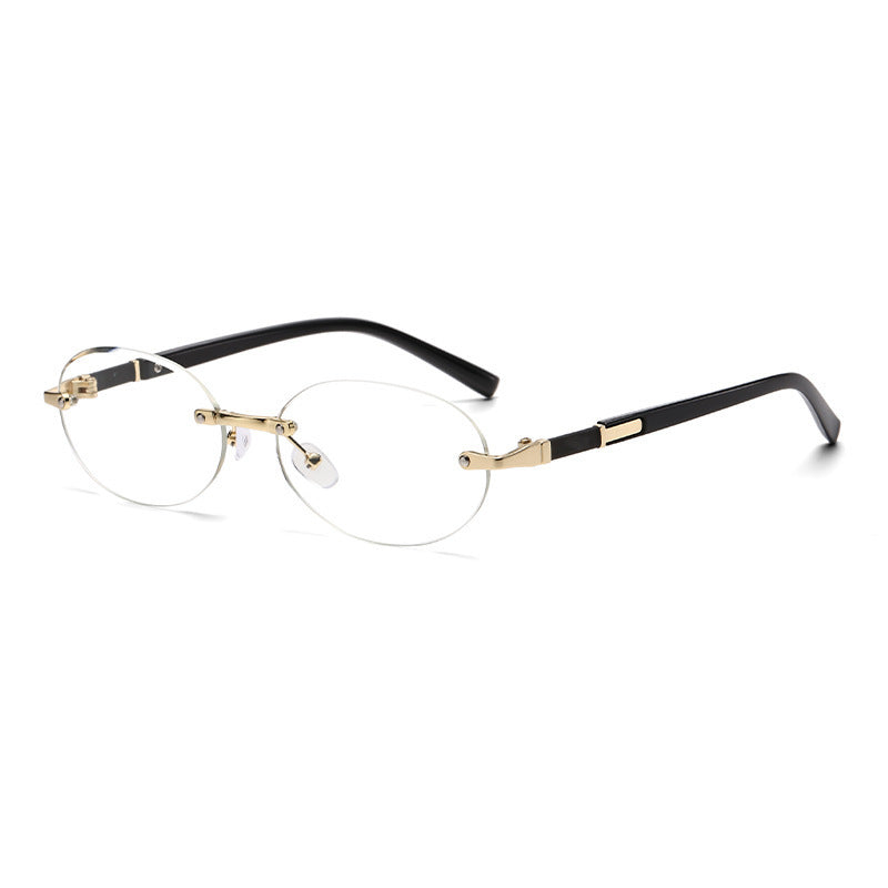 Nashi Pear 6008-2 rimless oval sunglasses, Clear lenses