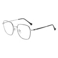Nashi Pear 6821 square glasses, black and silver frame, isolated on white