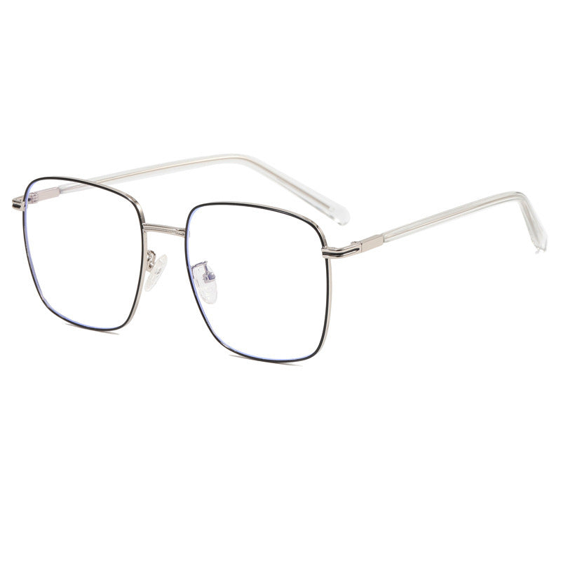 Nashi Pear 6837 square glasses, silver frame, isolated on white