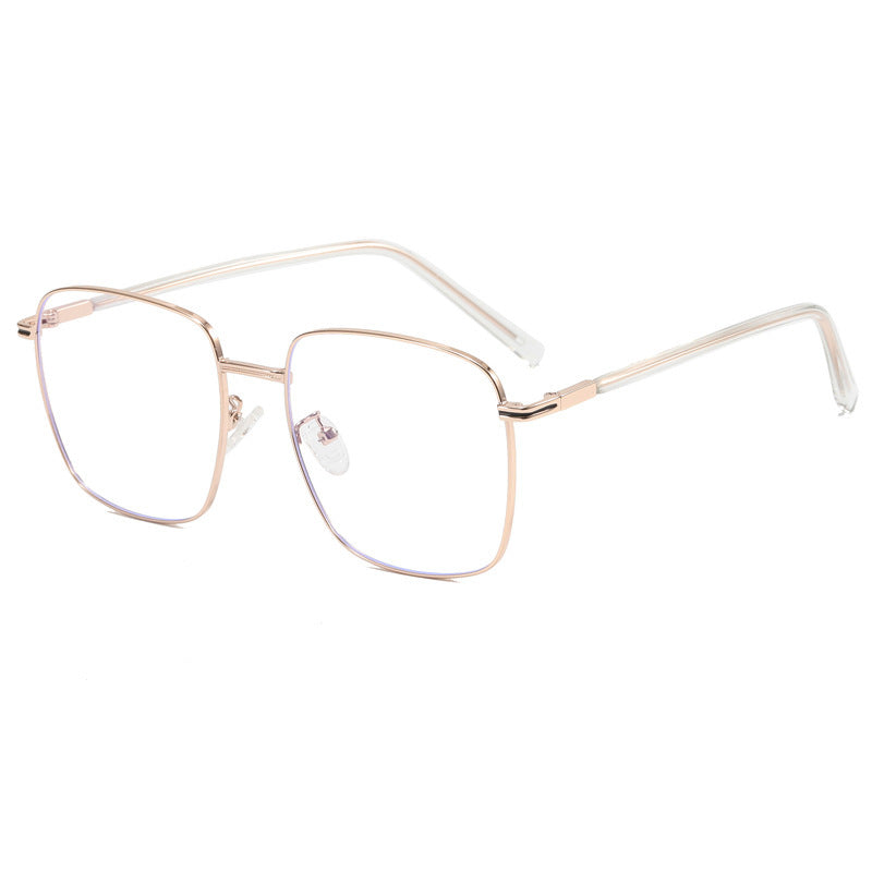 Nashi Pear 6837 square glasses, gold frame, isolated on white
