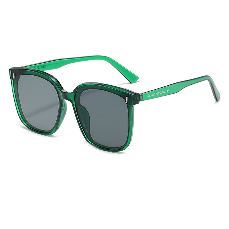Nashi Pear 808 square sunglasses, Green frame, gray lenses