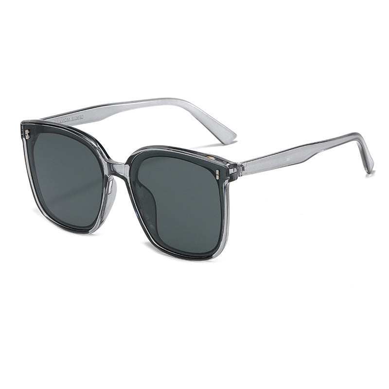 Nashi Pear 808 square sunglasses, Clear gray frame, gray lenses