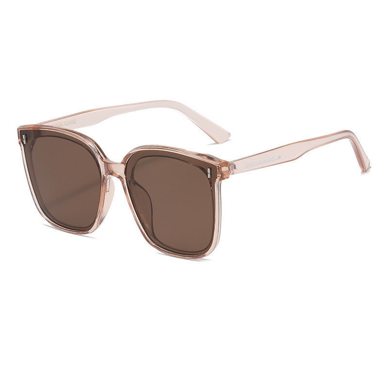 Nashi Pear 808 square sunglasses, Clear brown frame, brown lenses