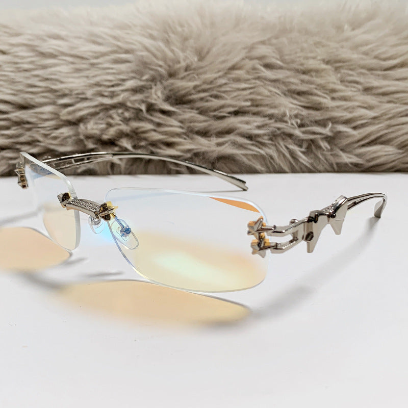 Nashi Pear 90325 oval sunglasses, nickel frame with ice-blue lenses, single pair