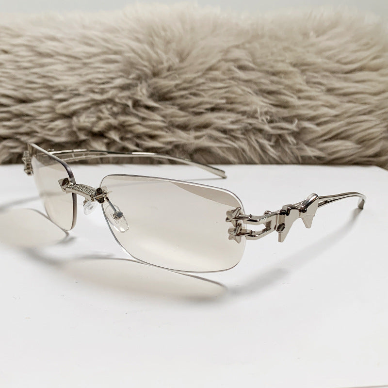 Nashi Pear 90325 oval sunglasses, nickel frame with white gradient lenses, single pair