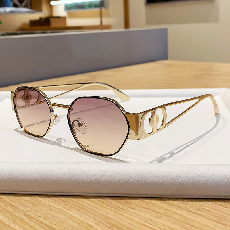 Nashi Pear 98184 oval sunglasses, Blue to yellow gradient lenses