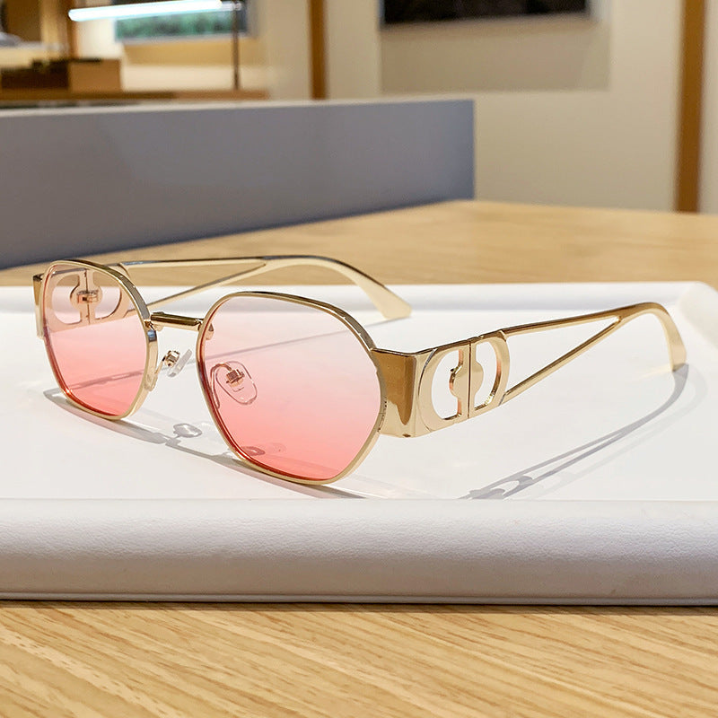 Nashi Pear 98184 oval sunglasses, Ivory frame with pink gradient lenses