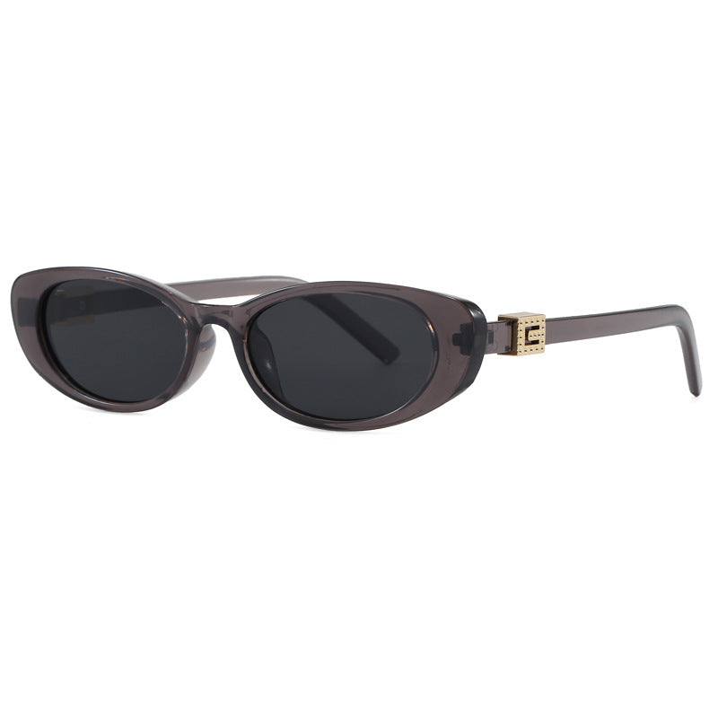 Nashi Pear 12 cat-eye sunglasses, Clear frame with gray lenses