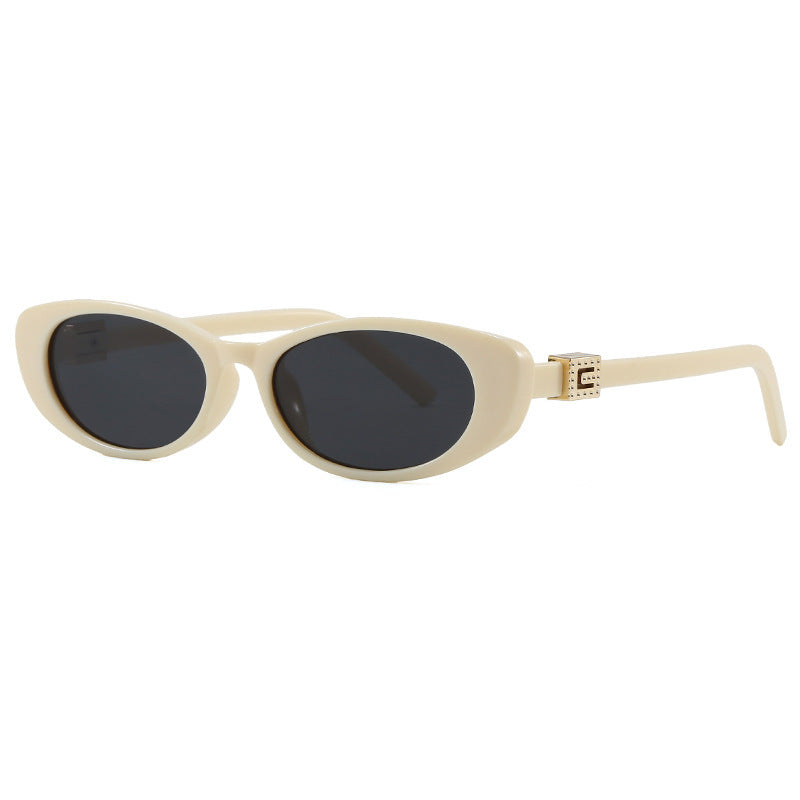 Nashi Pear 12 cat-eye sunglasses, Ivory frame with gray lenses